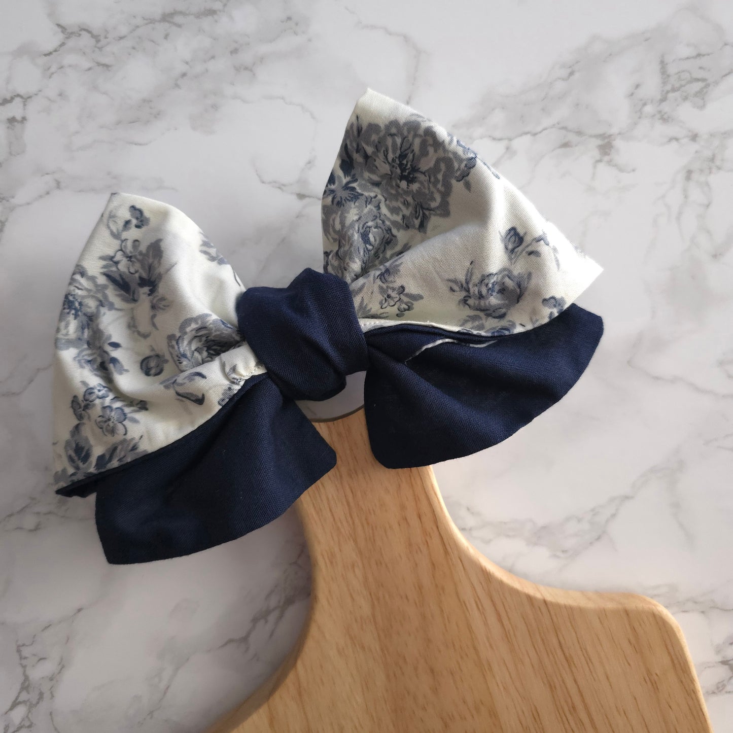 One Navy & Cream Floral Bow Decorative Chopping Board
