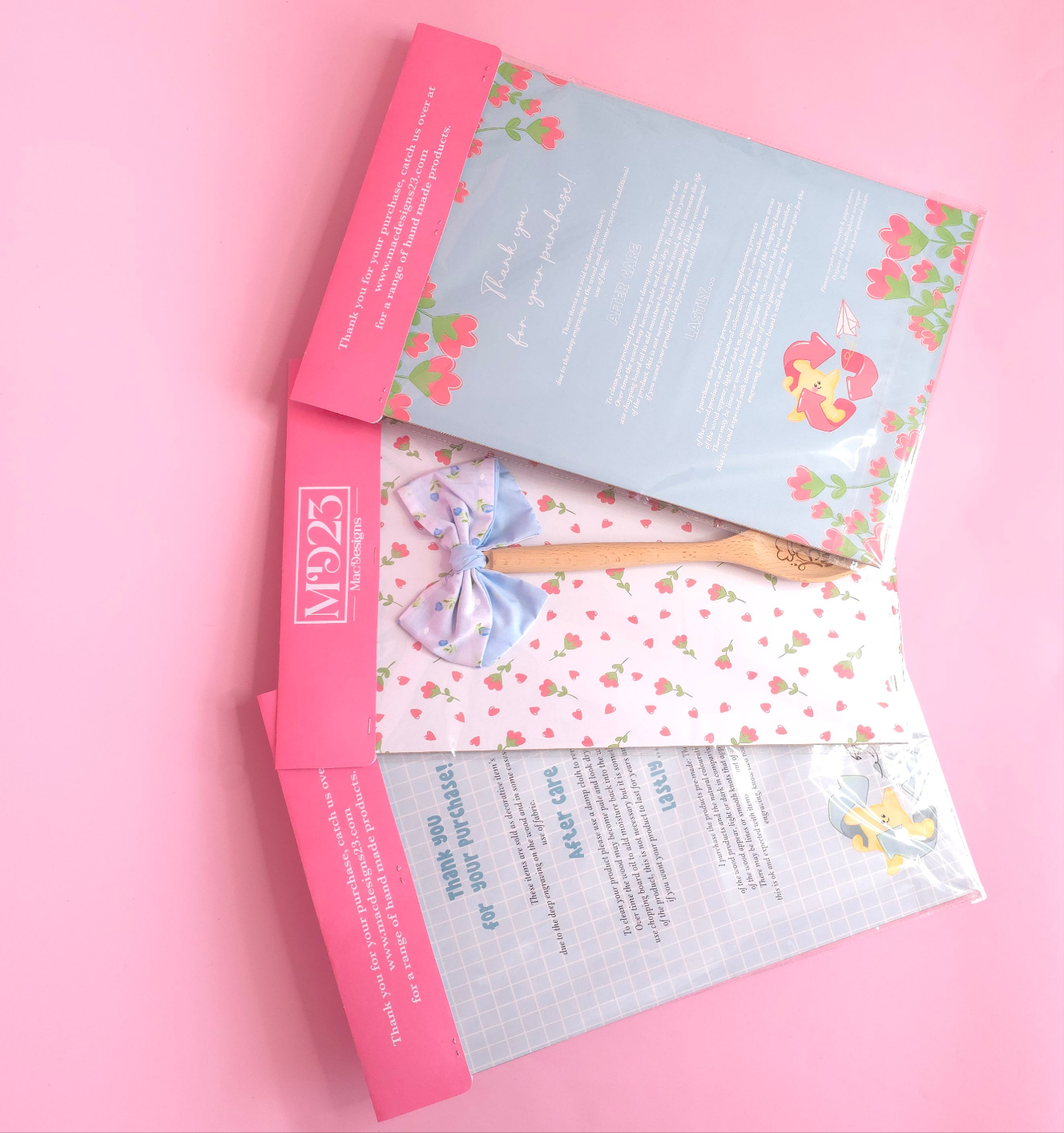 One Light Blue & White Floral Bow Decorative Chopping Board