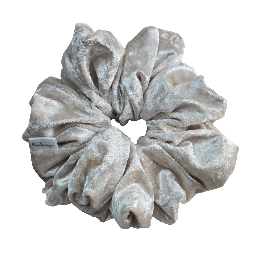Silver Velvet Scrunchie XXL
