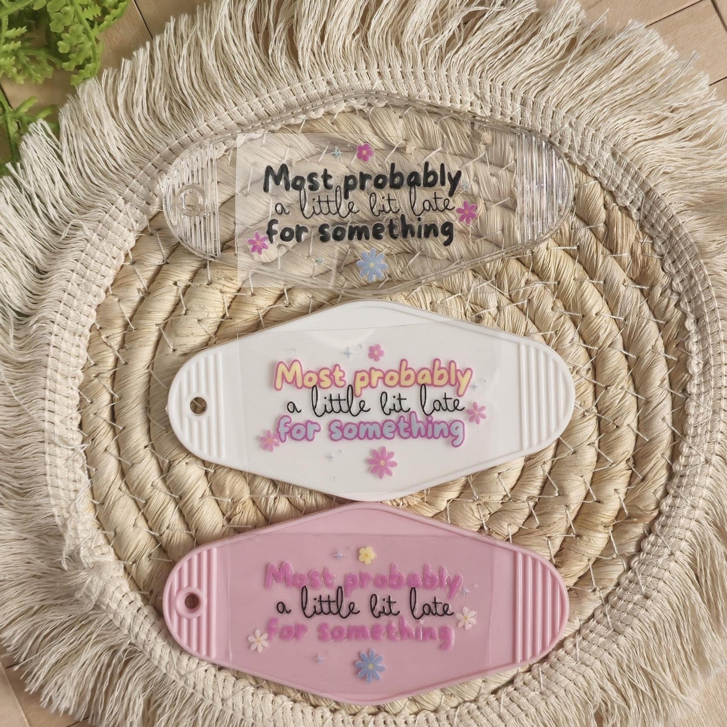 Motel Keyring Cute Keyring Pink fluffy Pom Pom MacDesigns23