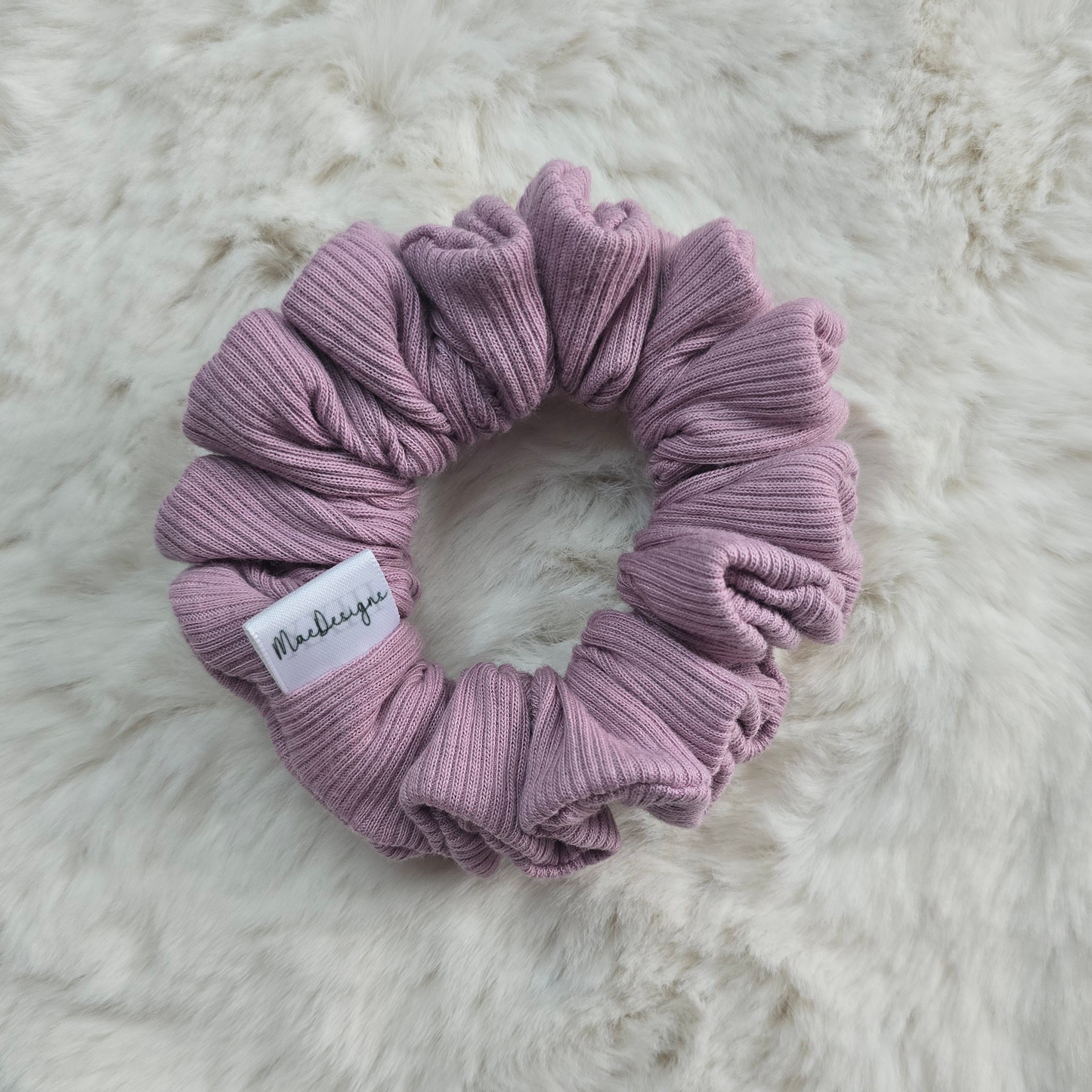 Light purple / Lilac Ribbed Jersey Scrunchie. OG Fluffy. Light weight.