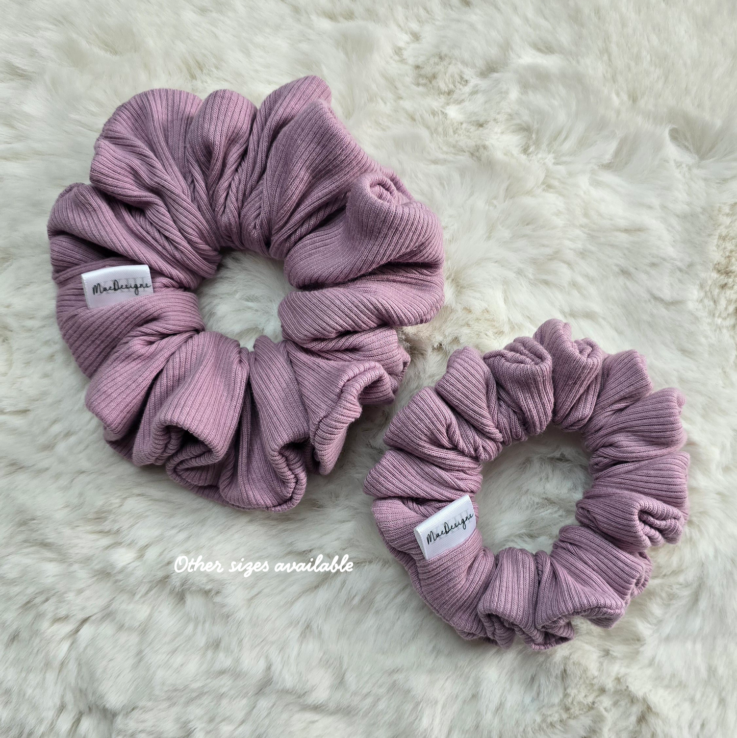 Light purple / Lilac ribbed jersey scrunchie, XL.
