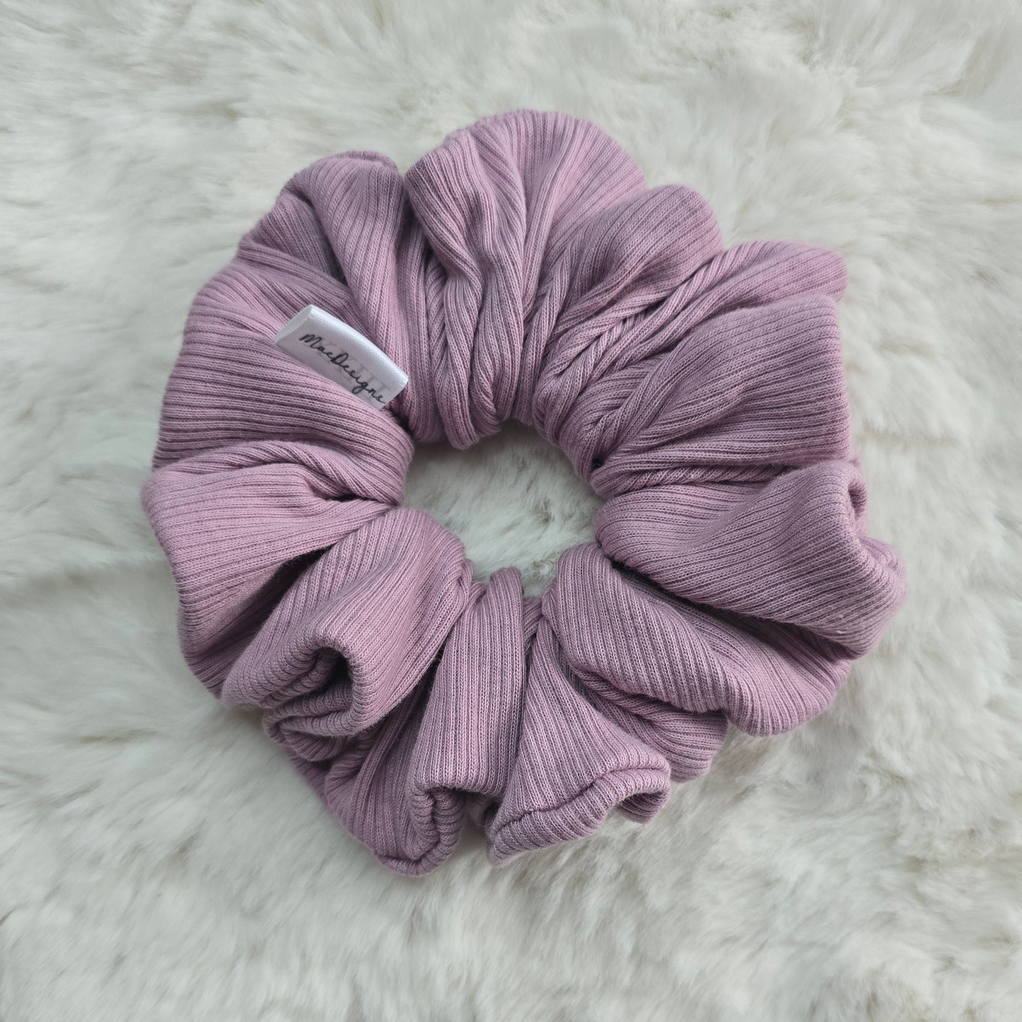 Light purple / Lilac ribbed jersey scrunchie, XL.