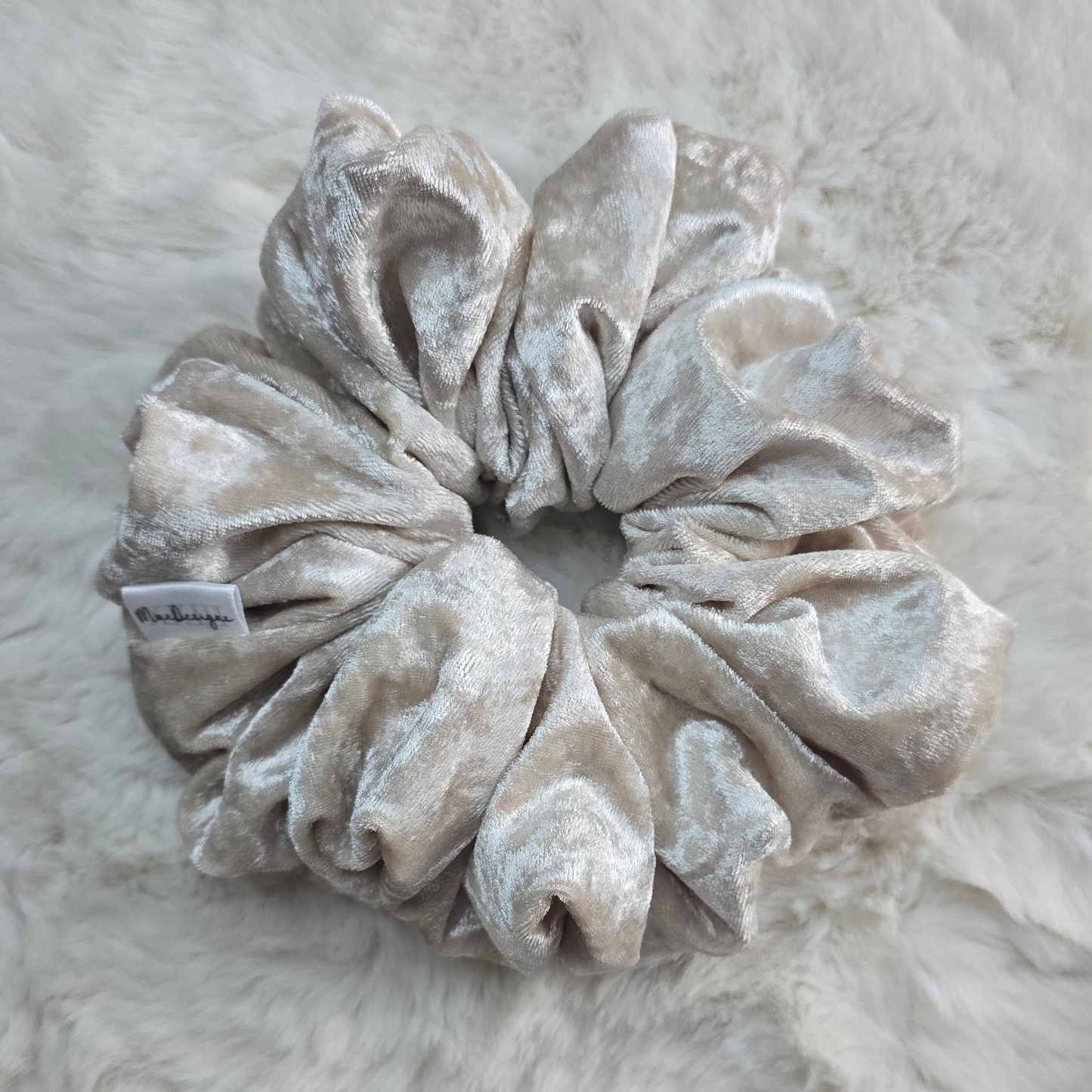 Silver Velvet Scrunchie XXL