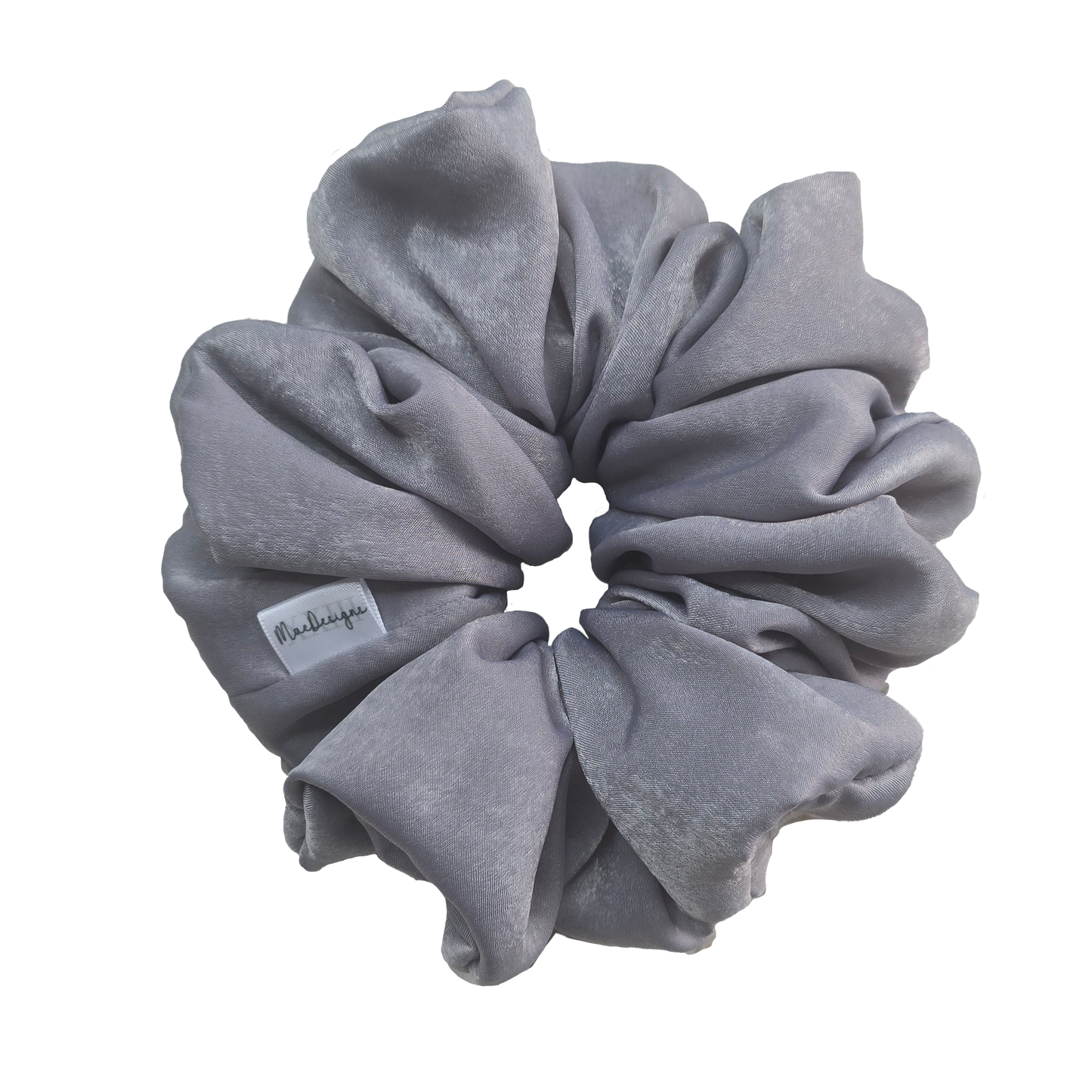 Silver Velvet Feel Scrunchie. XXL.
