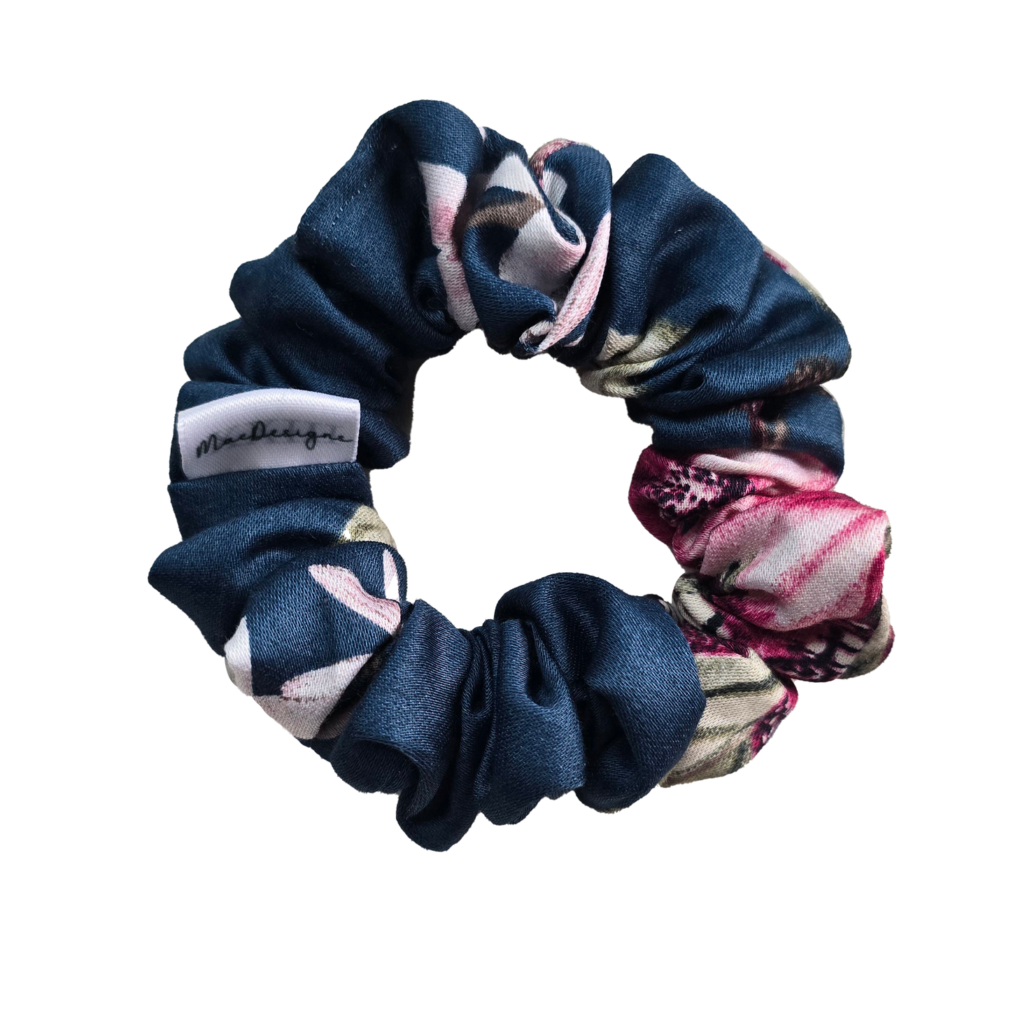 Blue Multi Floral Scrunchie. Midi