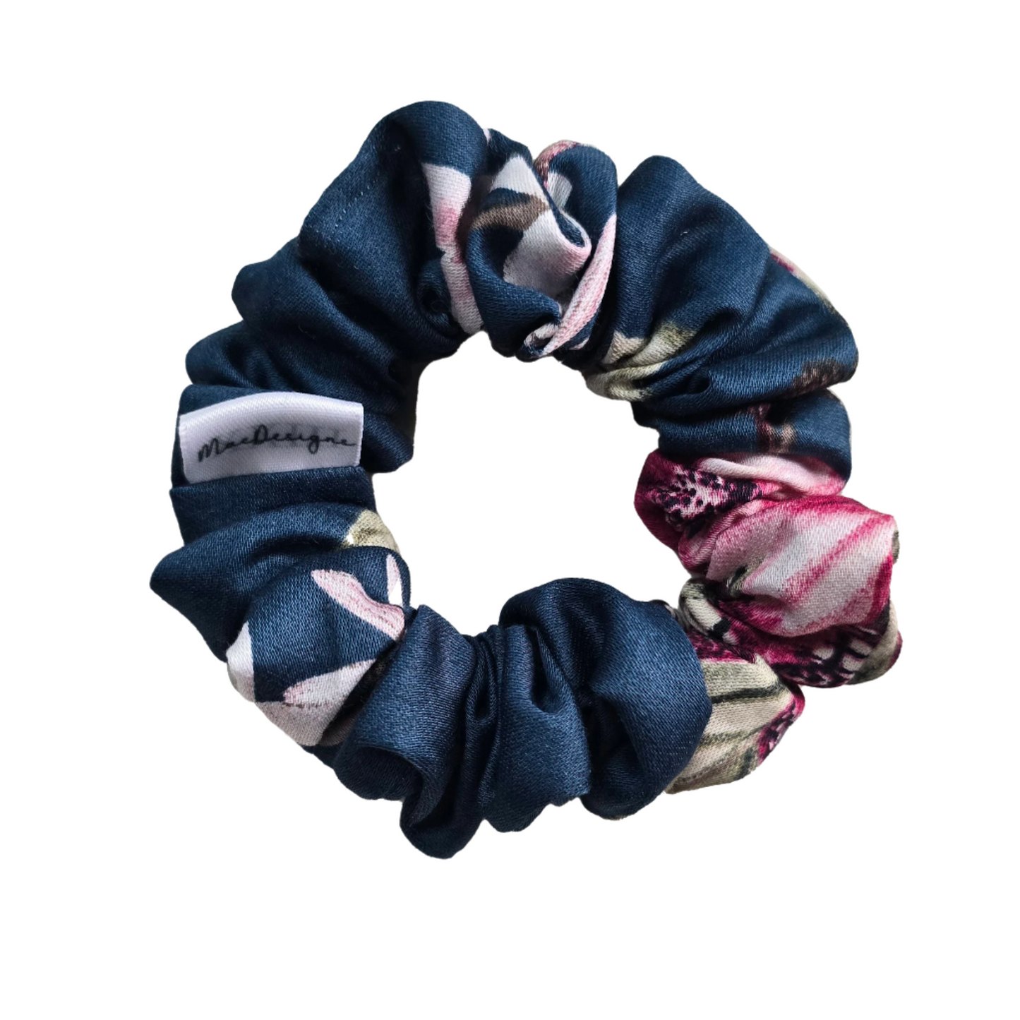 Blue Multi Floral Scrunchie. Midi