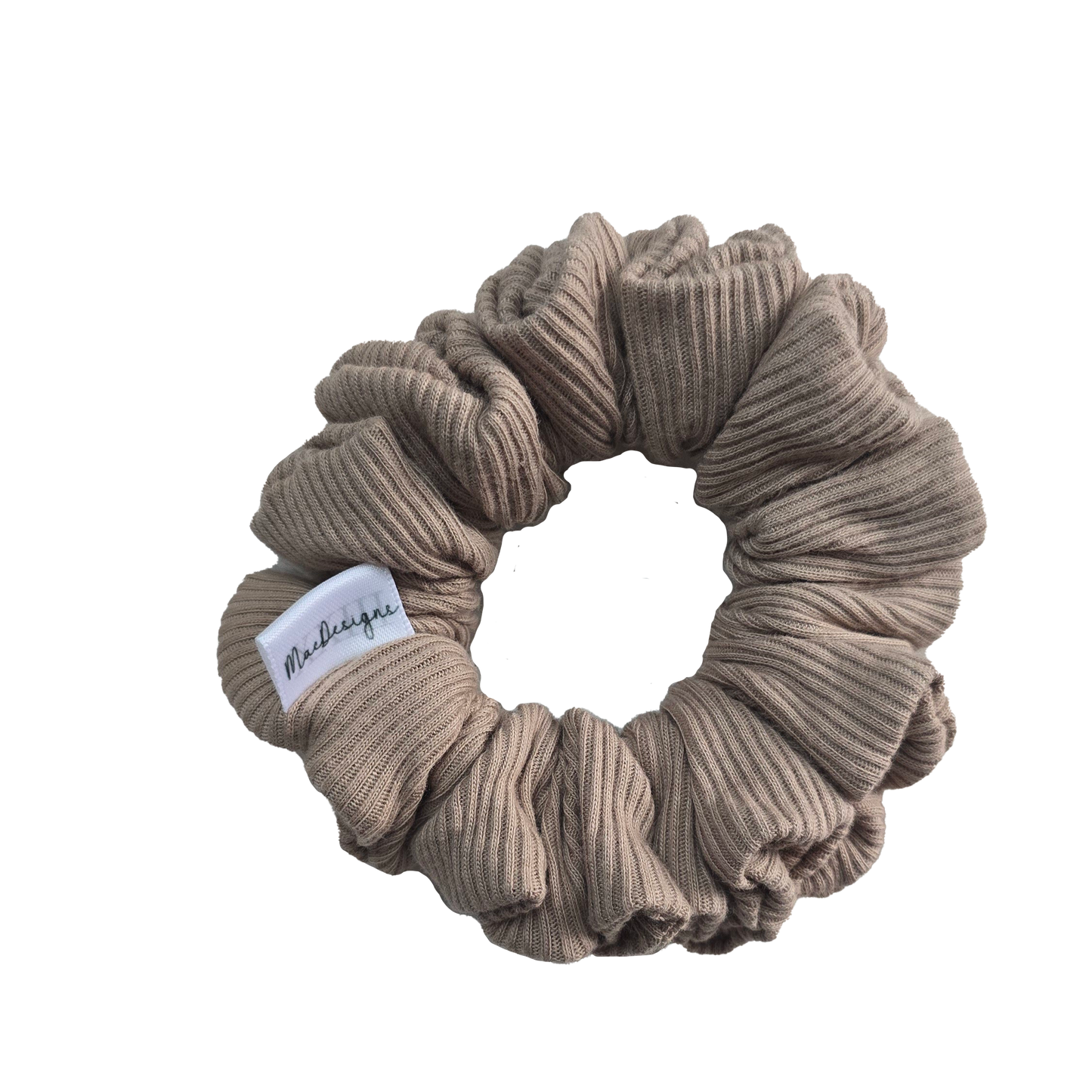 Beige Ribbed Jersey scrunchie, Original Fluffy