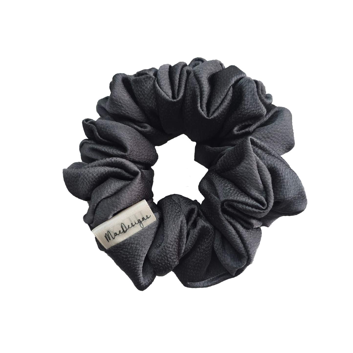 Slate Grey Bubble Satin, Orignal, Scrunchie