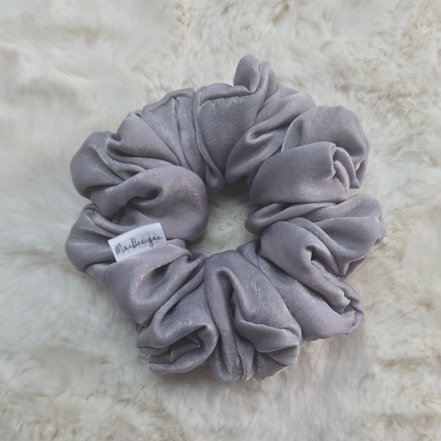 Silver Velvet Feel Scrunchie Original