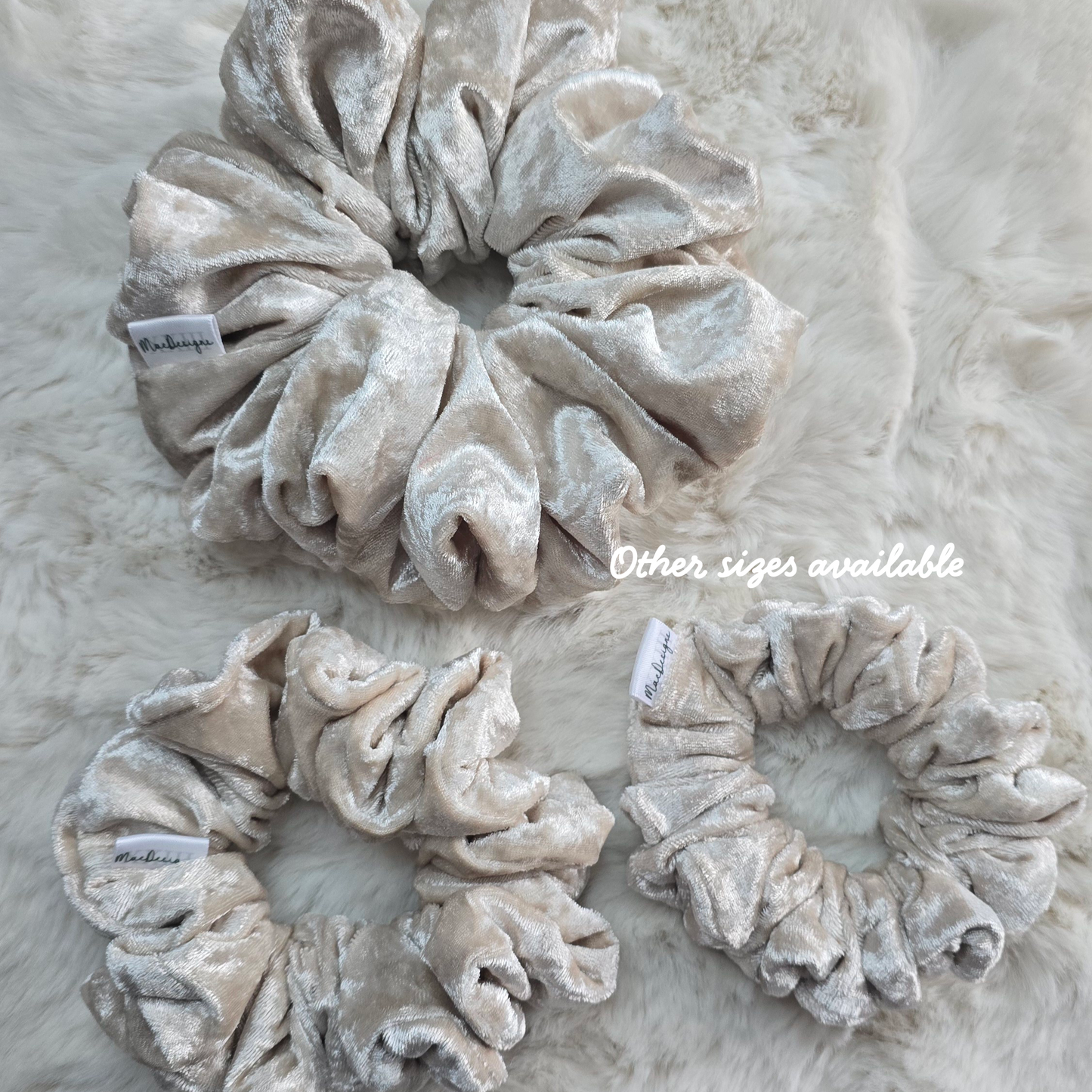 Silver Velvet Scrunchie XXL