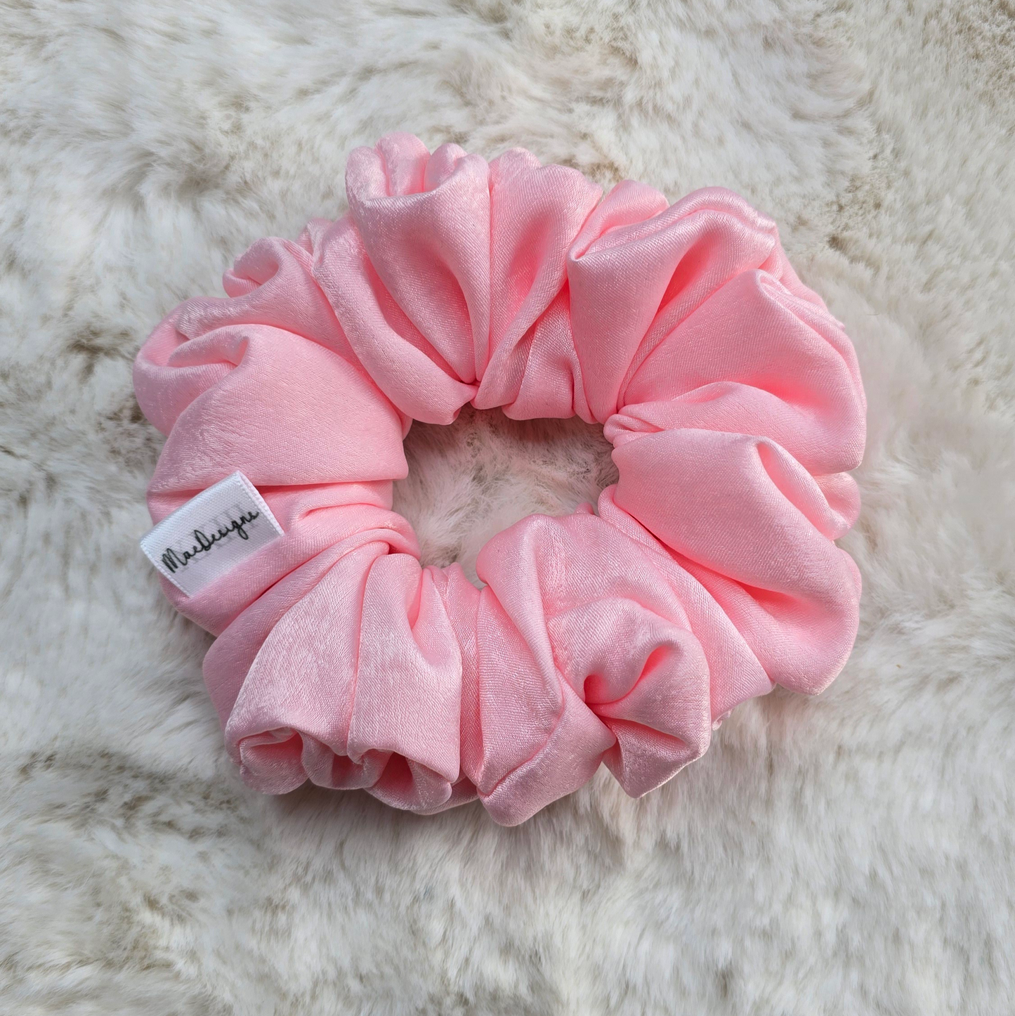Pink velvet feel Scrunchie. Orignal Fluffy