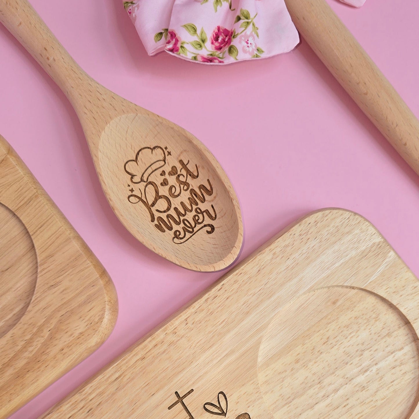 Best Mum Ever (Chunky Design) - One Decorative Wooden Spoon
