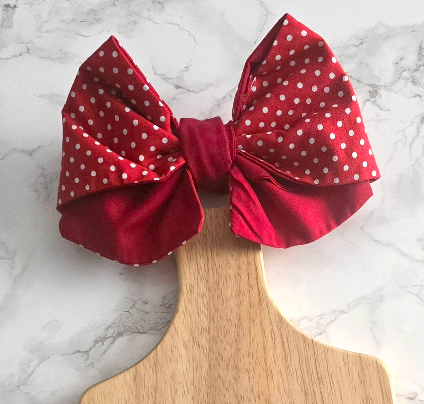 One Red & White Polka Dot Bow - Decorative Chopping Board