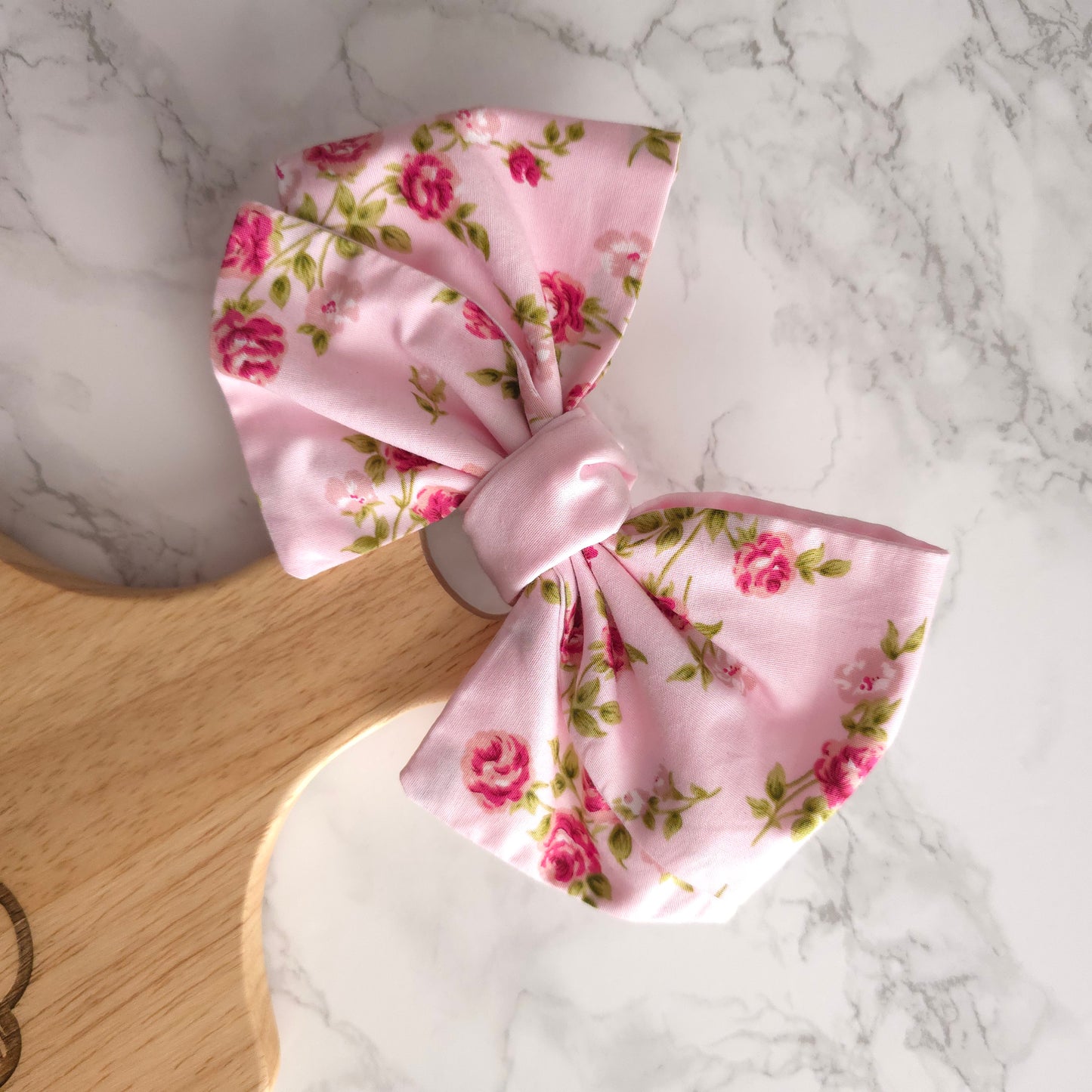 One Pink Floral Bow Decorative Chopping Board
