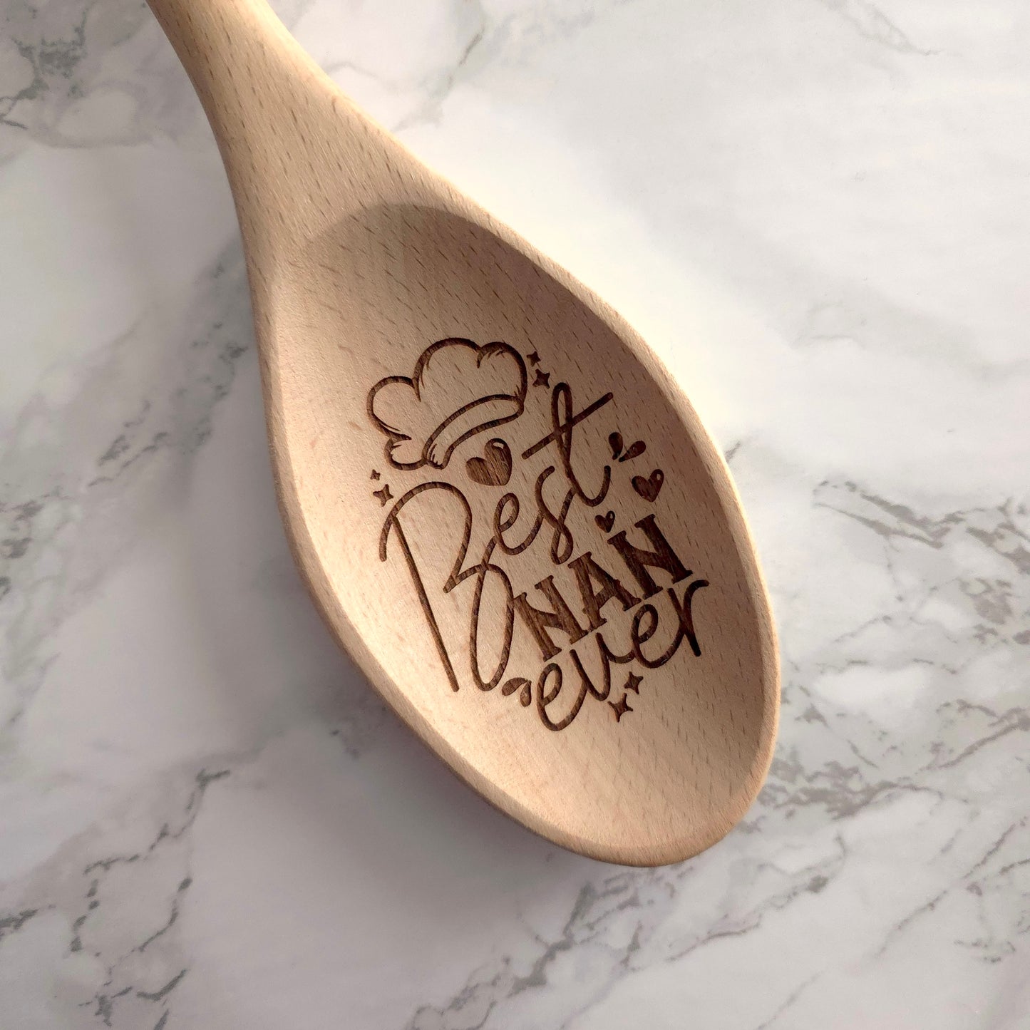 One White & Red Cherry Bow Best Nan Ever - Decorative Wooden Spoon