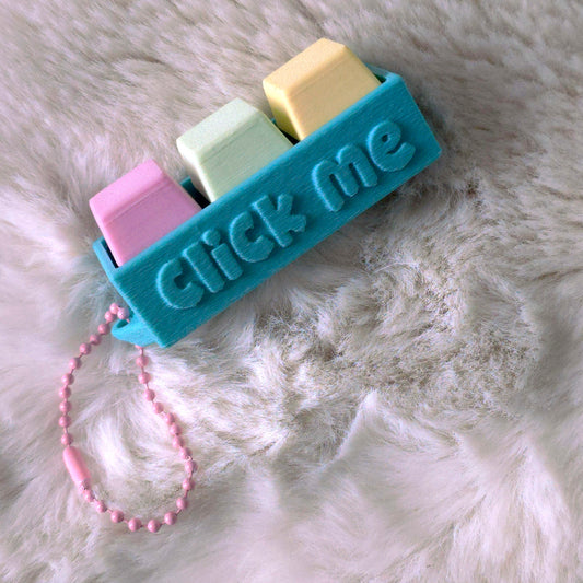Fidget Clicker, Keyboard Clicker - Fuzzy Click Me in Blue, Pink, Green & Yellow