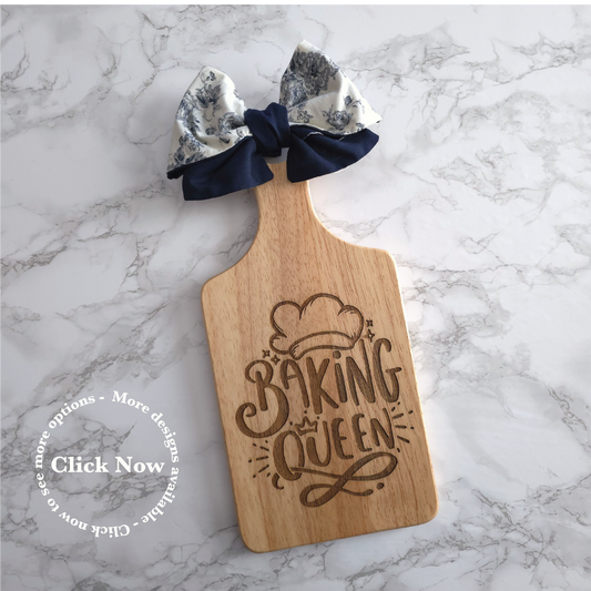 One Navy & Cream Floral Bow Decorative Chopping Board