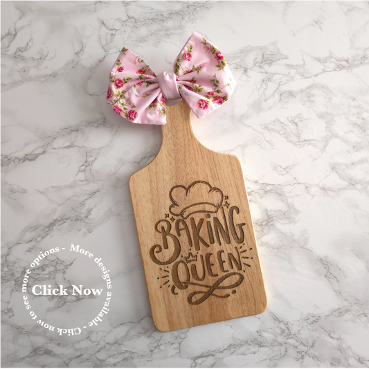 One Pink Floral Bow Decorative Chopping Board