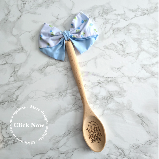 Best Mum Ever (Chunky Design) - One Decorative Wooden Spoon