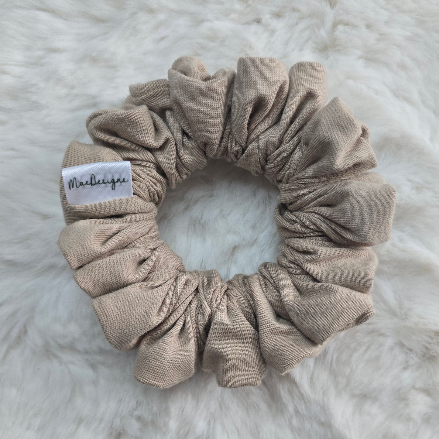 Beige Jersey scrunchie, Original  Fluffy