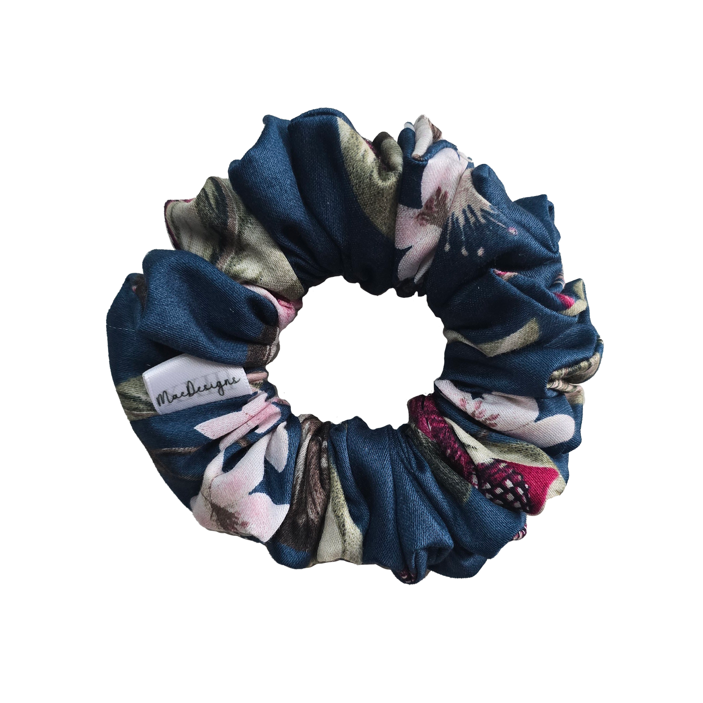 Blue Multi Floral Scrunchie. Orignal Fluffy.