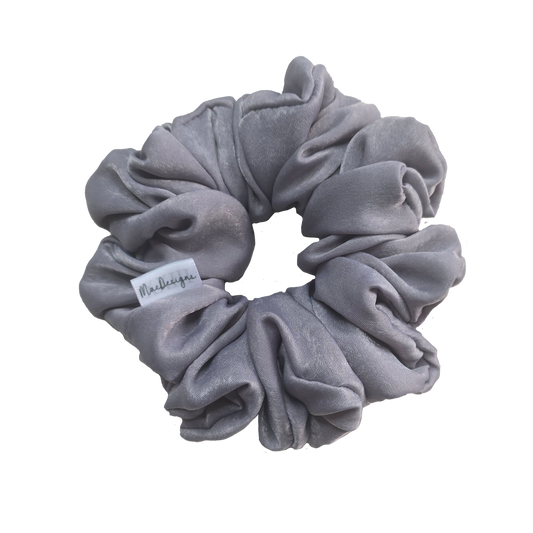 Silver Velvet Feel Scrunchie Original