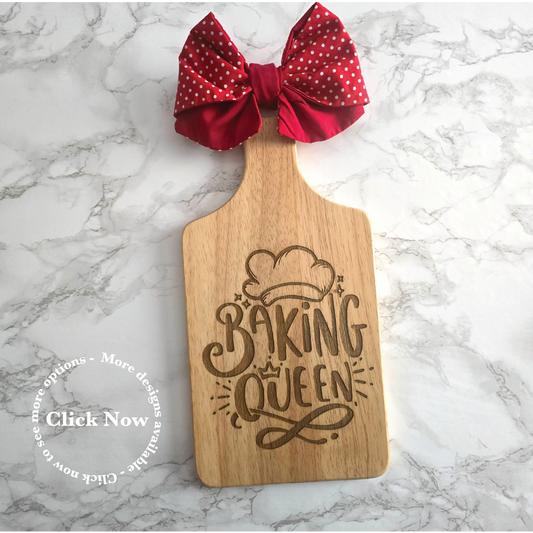 One Red & White Polka Dot Bow - Decorative Chopping Board