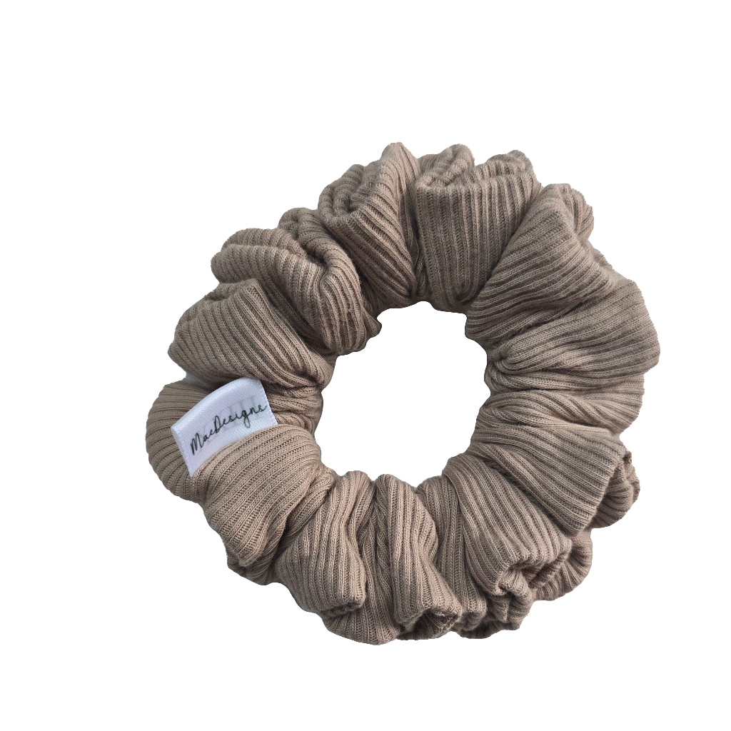 Beige Ribbed Jersey scrunchie, Original  Fluffy