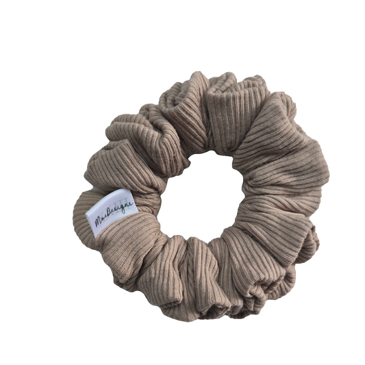 Beige Ribbed Jersey scrunchie, Original  Fluffy