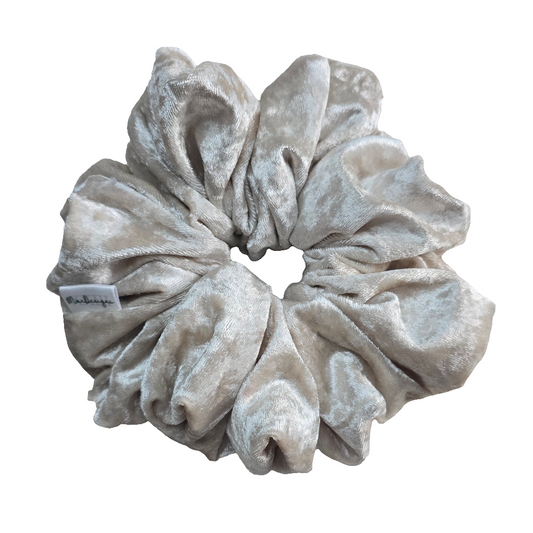 Silver Velvet Scrunchie XXL