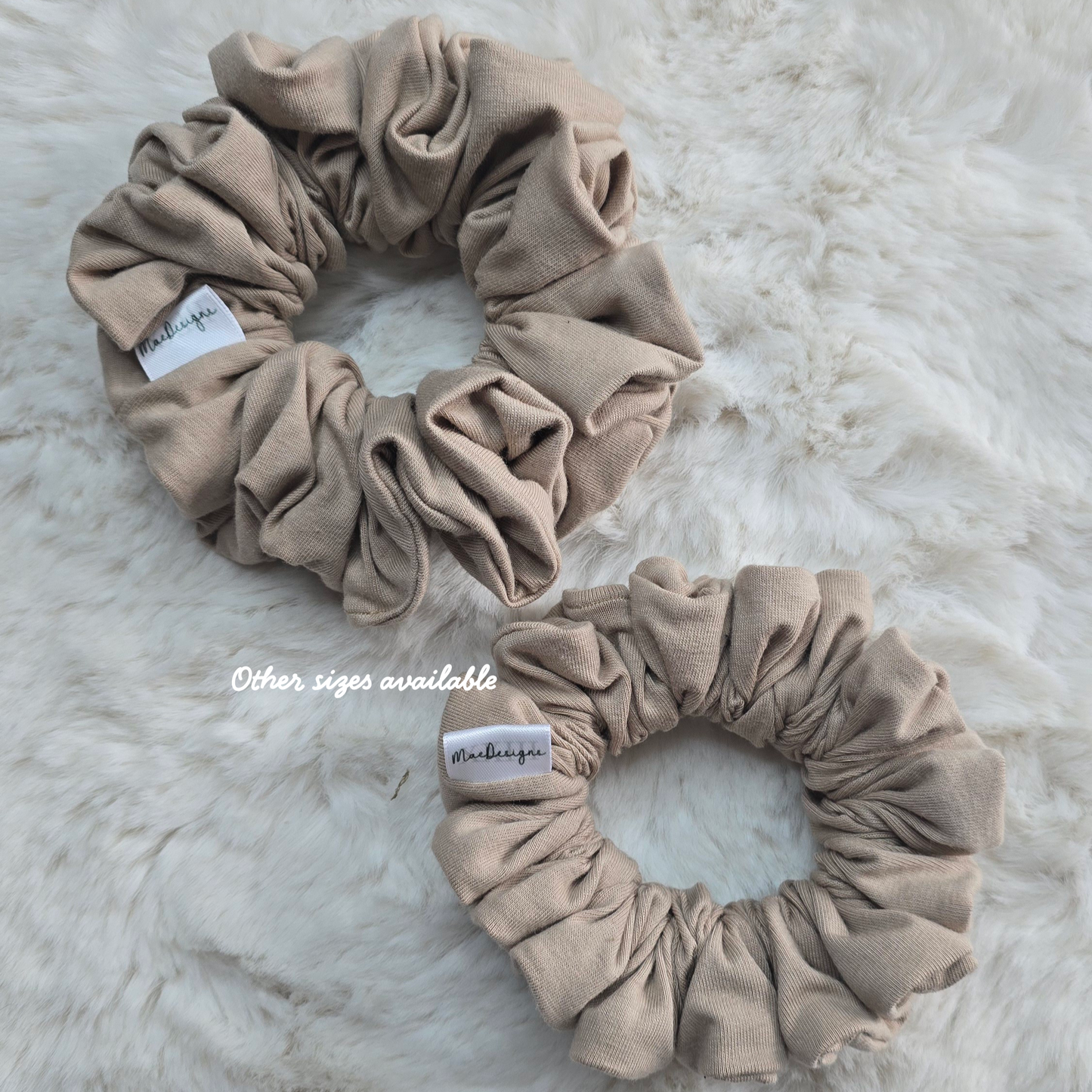 Beige Jersey scrunchie, Original  Fluffy