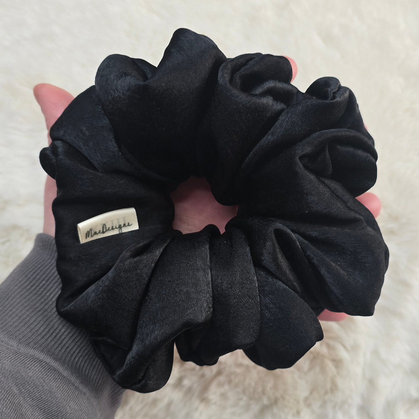 Black Velvet Touch scrunchie, XL. Simply Beautiful.
