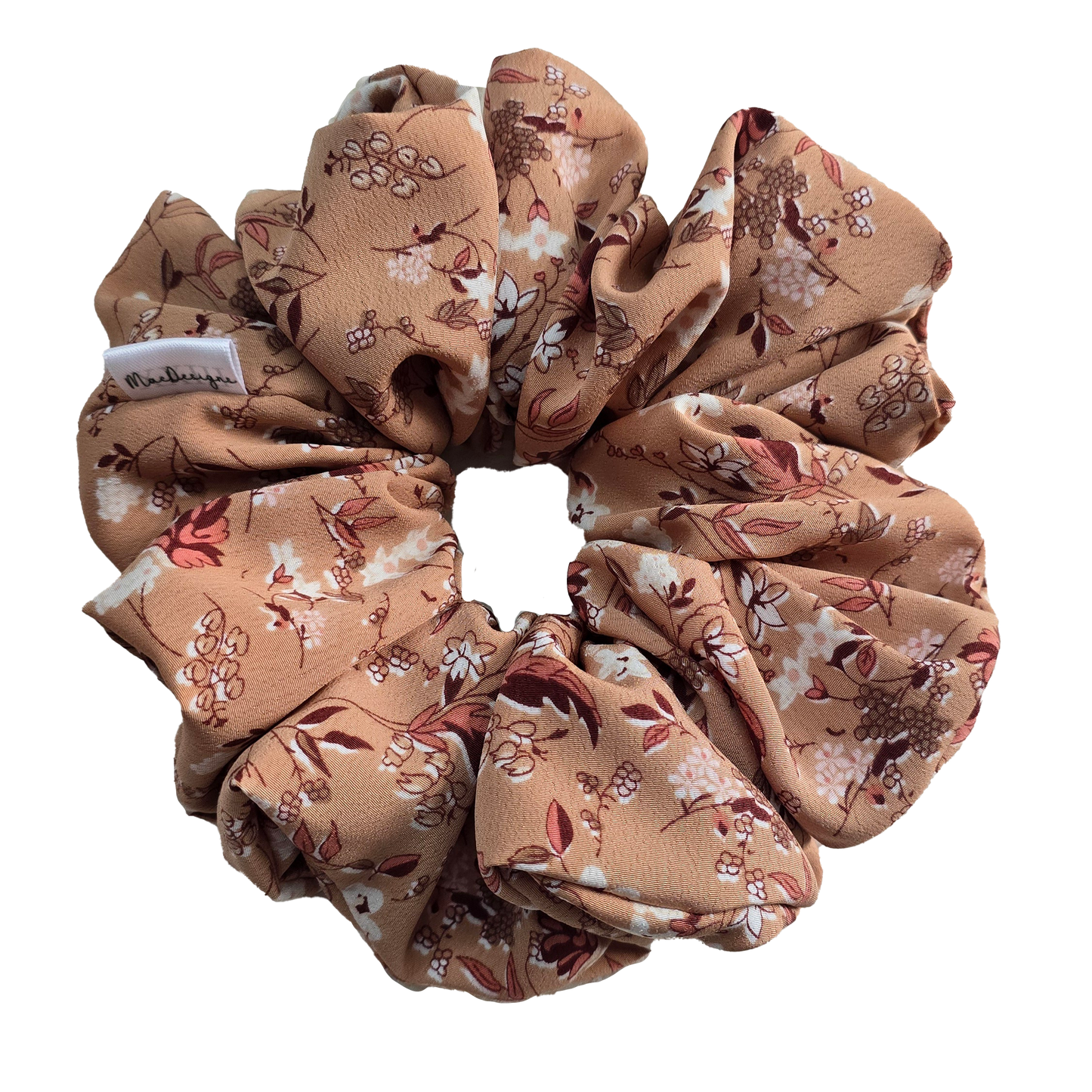 Brown floral scrunchie, XL. Simply Beautiful.