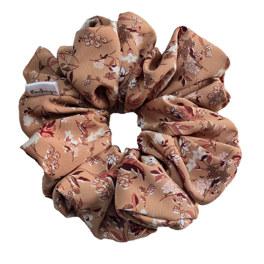 Brown floral scrunchie, XL. Simply Beautiful.