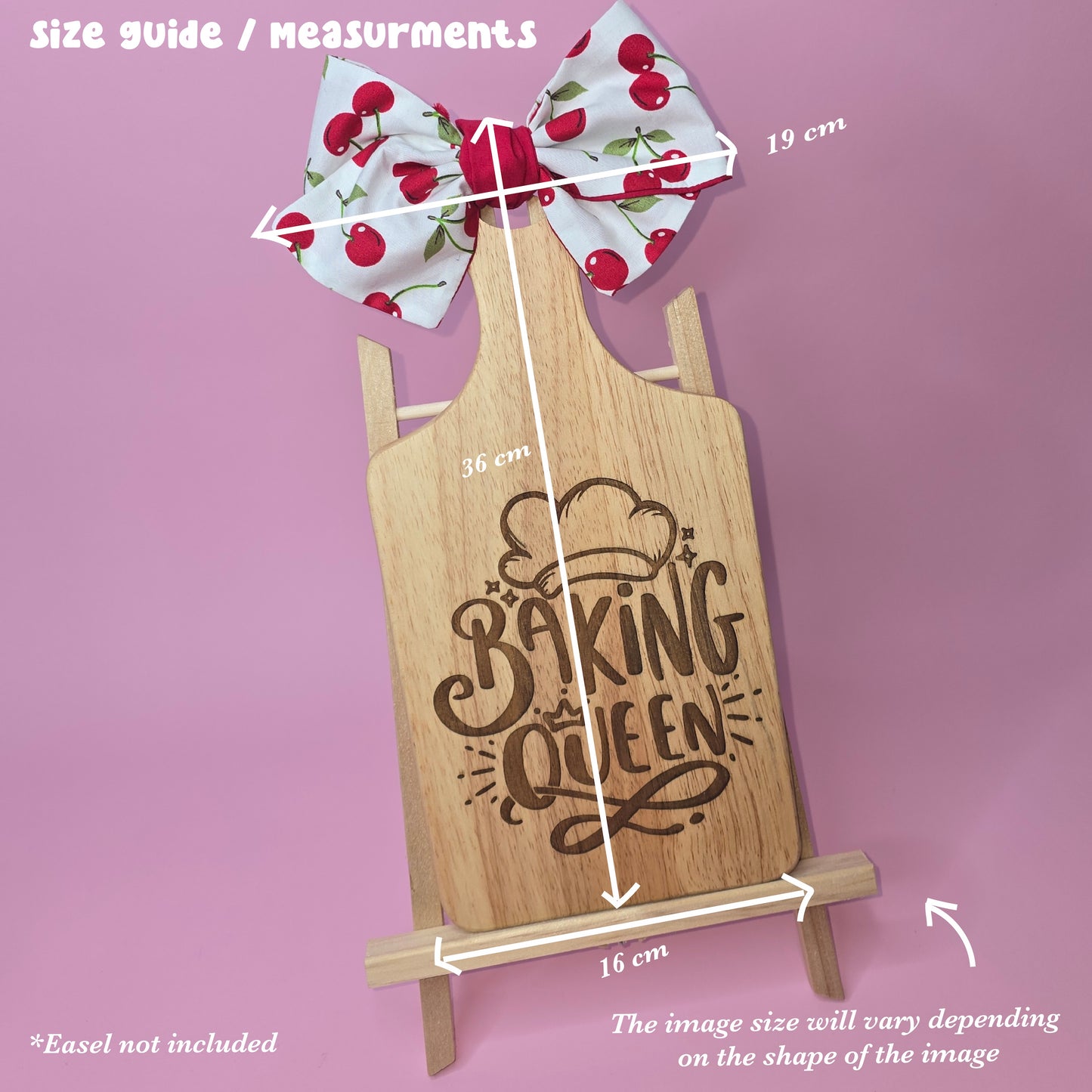 One Red & White Polka Dot Bow - Decorative Chopping Board