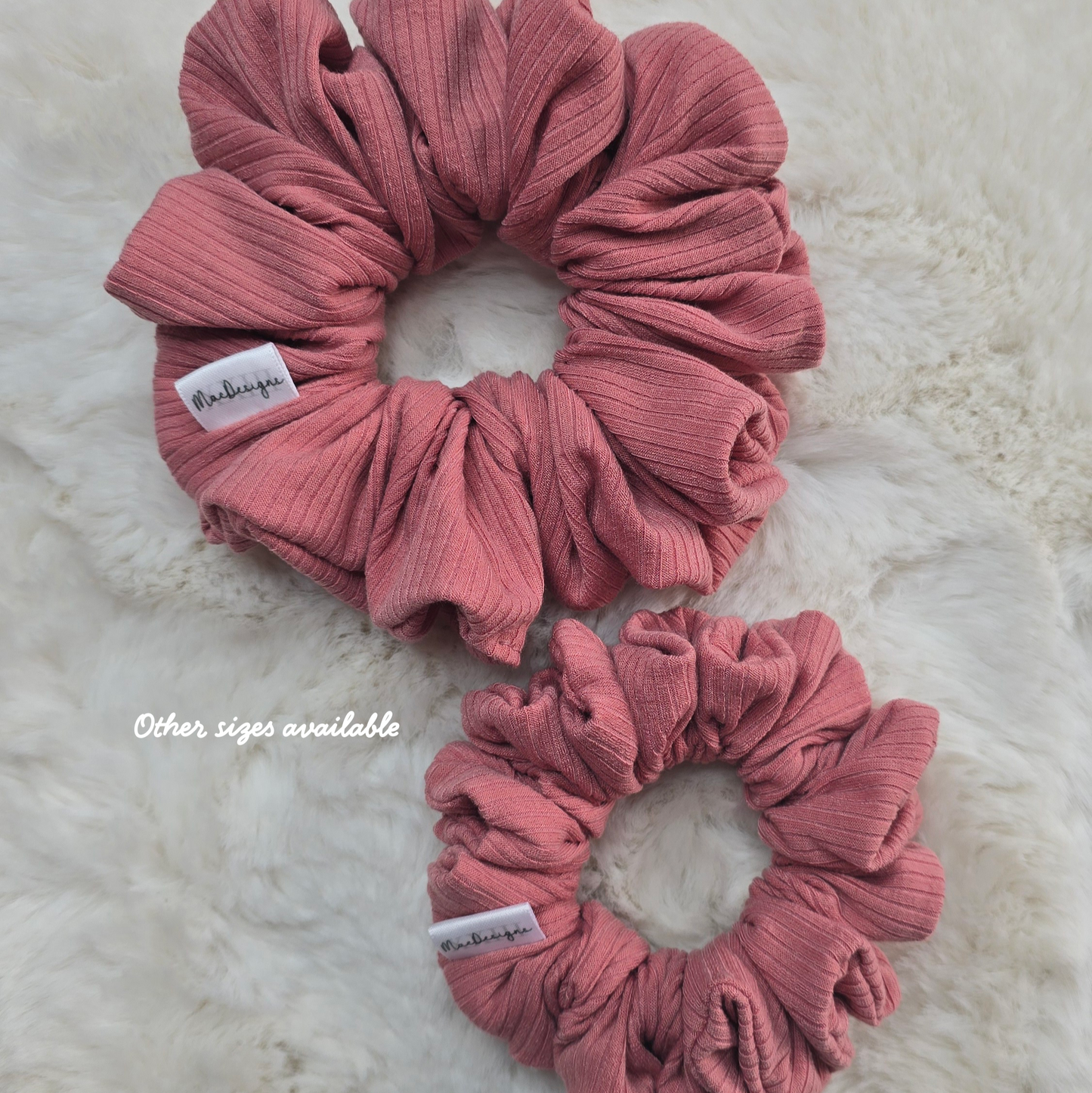 Deep pink/red wide ribbed jersey scrunchie, Original Fluffy Simply beautiful.