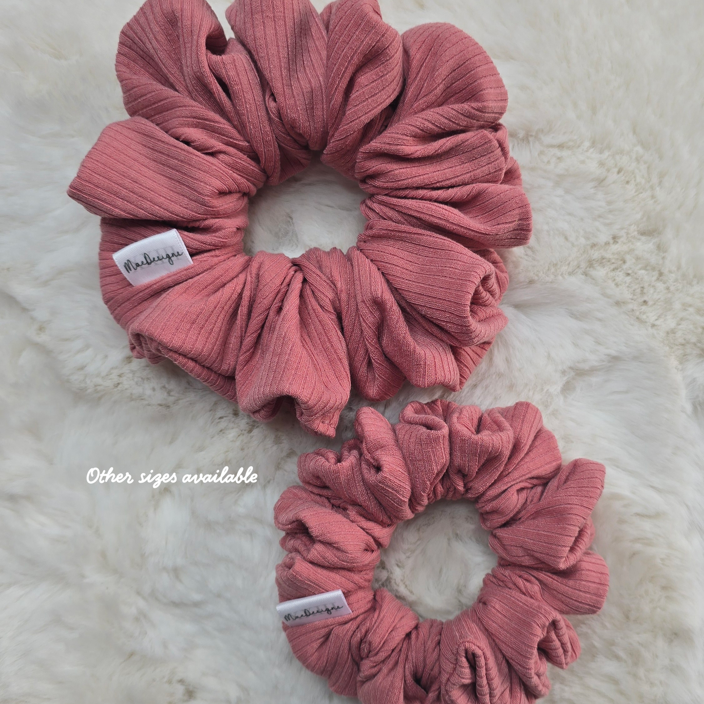 Deep pink/red wide ribbed jersey scrunchie, XL Simply beautiful.