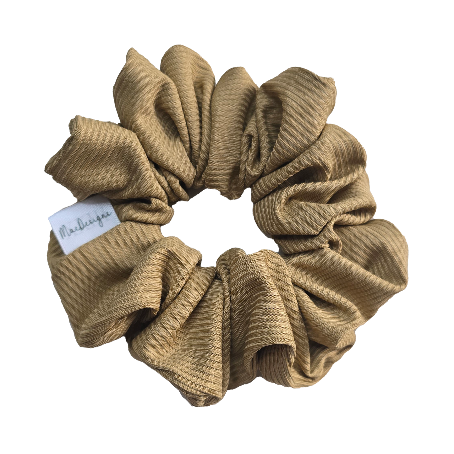 Smooth Ribbed Gold Camel Coloured XL Hair Scrunchie