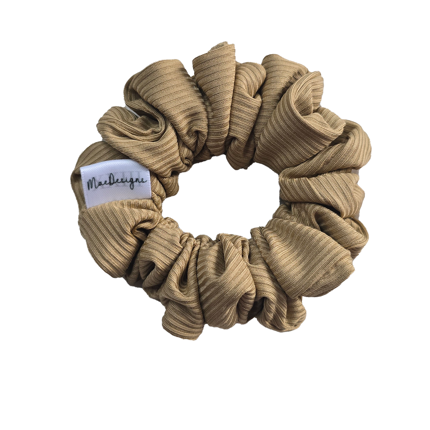 Smooth Ribbed Gold Camel Coloured Orignal Fluffy Hair Scrunchie