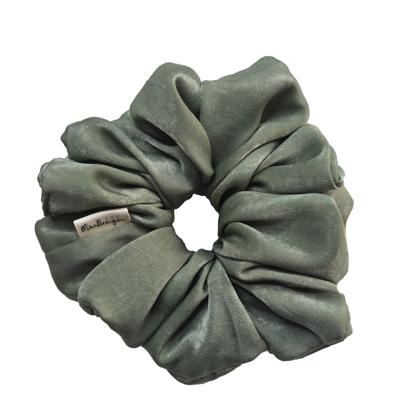 Green Velvet Touch Scrunchie, XL.
