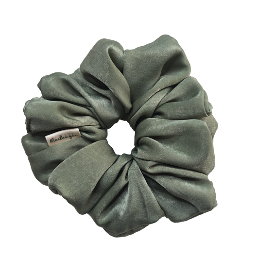 Green Velvet Touch Scrunchie, XL.