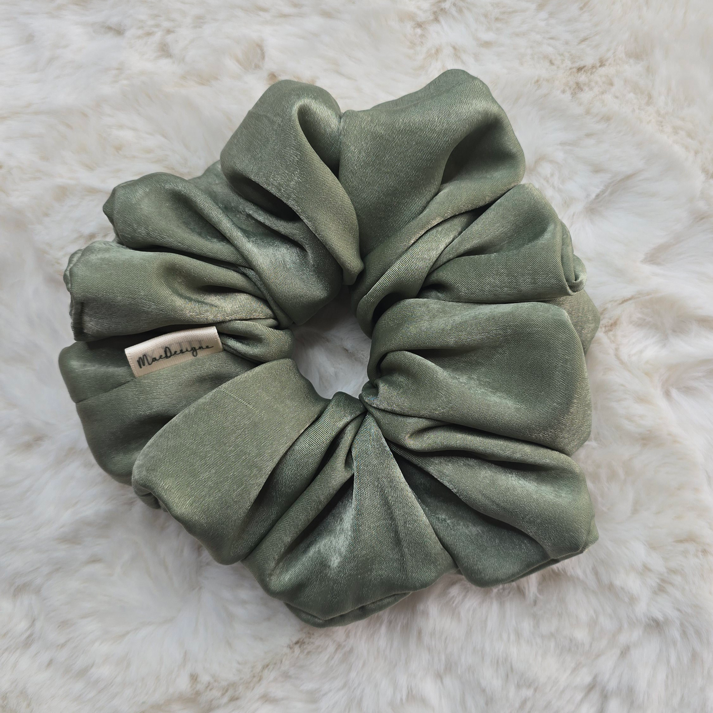 Green Velvet Touch Scrunchie, XL.