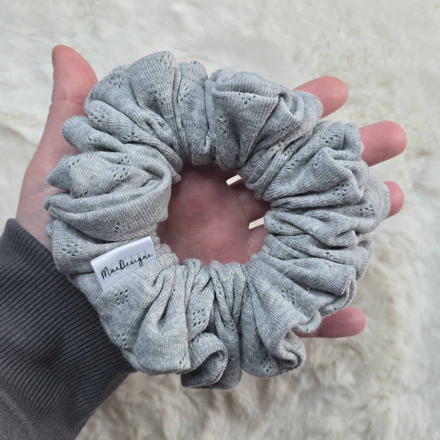 Grey Jersey Scrunchie, Orignal Fluffy