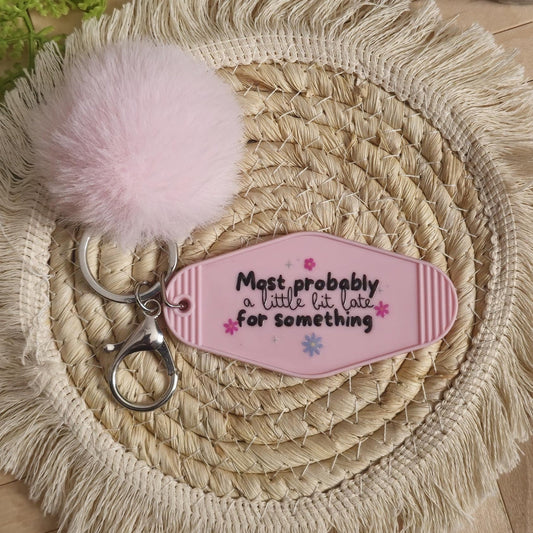 Motel Keyring Cute Keyring Pink fluffy Pom Pom MacDesigns23