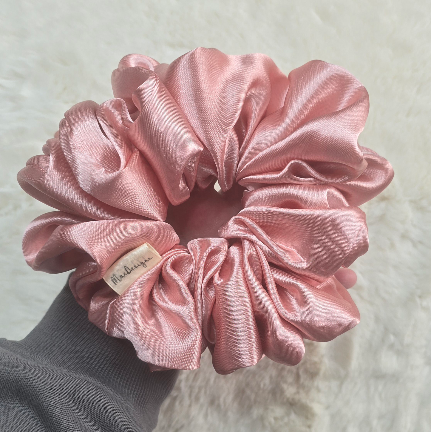 Pink satin Scrunchie. XL.