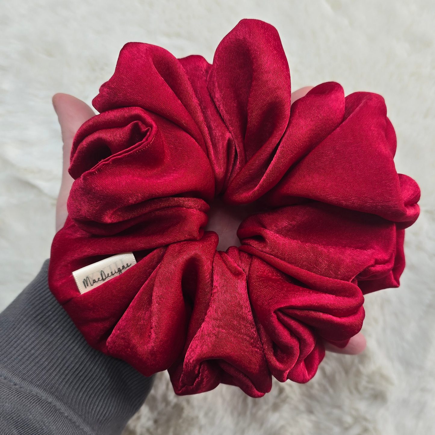 Deep red soft Scrunchie. XXL. Light weight.
