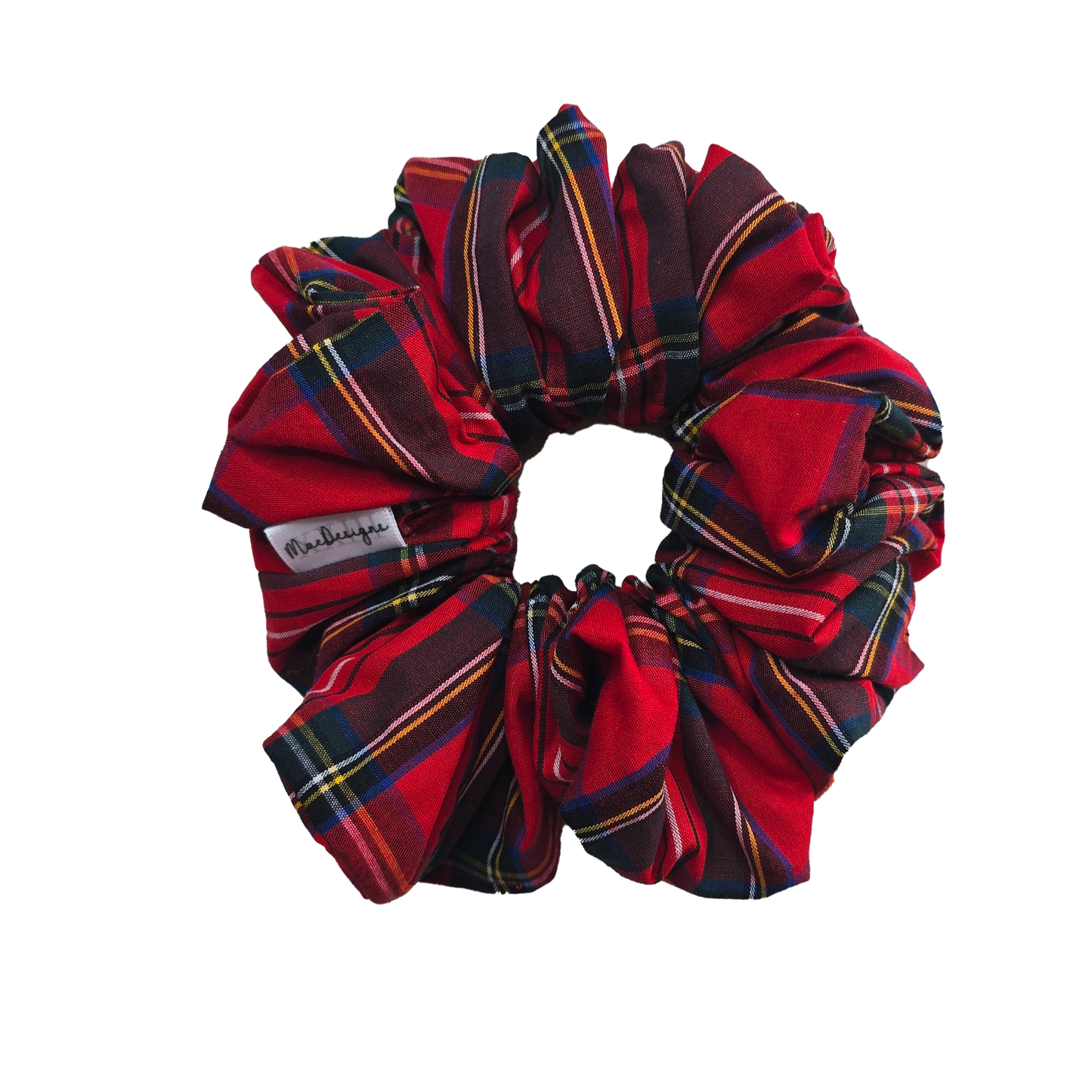Red Tartan scrunchie, XL.