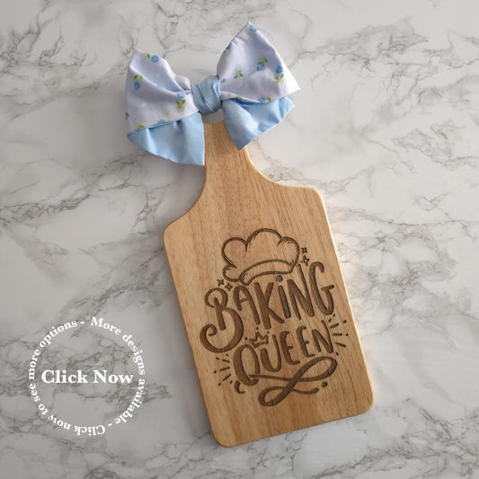 One Light Blue & White Floral Bow Decorative Chopping Board