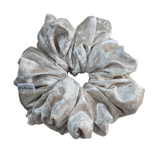 Silver Velvet Scrunchie XXL